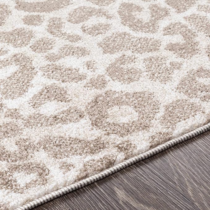 Hauteloom Bonhill Modern Animal Print Area Rug for Living Room, Bedroom, Dining Room - Bohemain Leopard Print Carpet - Tan, Terracota, Brown, Beige, Ivory - 6' x 9'