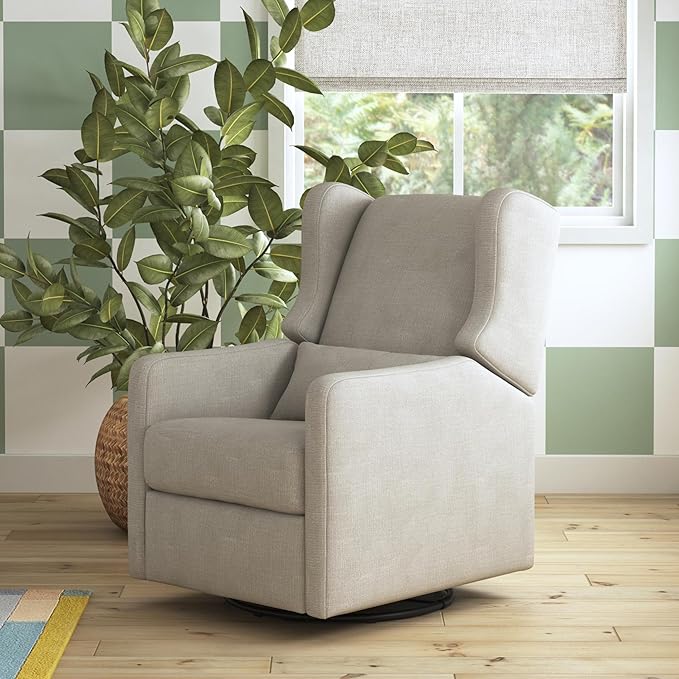 DaVinci Carter’s Arlo Glider Recliner Nursery Chair - Water & Stain Resistant Glider Rocking Chair for Nursery - GREENGUARD Gold, FSC & Certi-PUR US Certified - Cozy Swivel Rocker Recliner - Grey