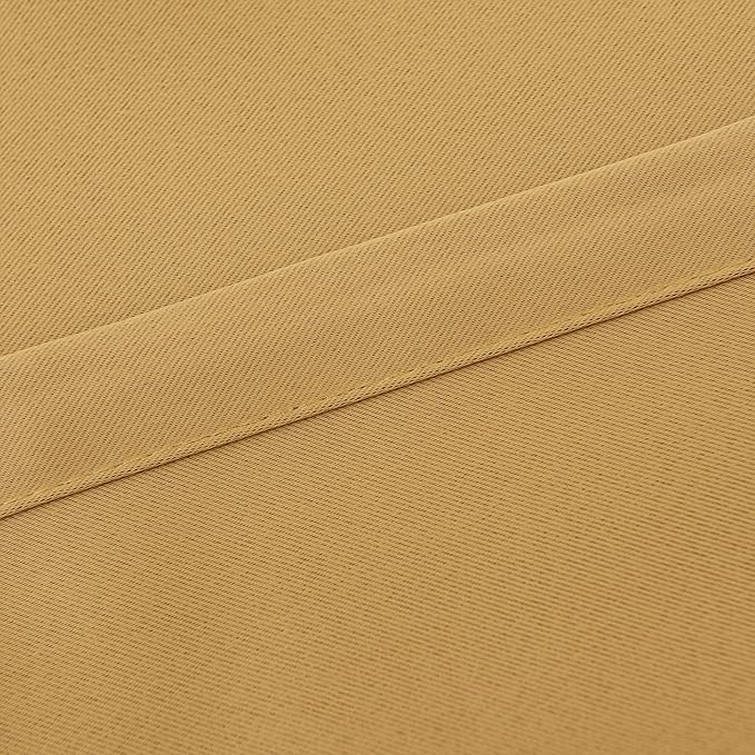 INLINAS 52 x 96 Inches Gold Blackout Curtains with Sheer Overlay - Back Tab and Rod Pocket Thermal and Noise Reduction Panels for Bedroom and Living Room Light Blocking and Energy Saving, Set of 2