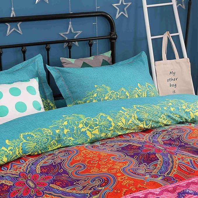 Dodou Boho Style Bedding Set Boho Duvet Cover Set Bohemian Bedding Set 2psc (Twin)