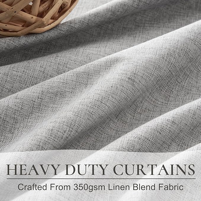 Grey Short Length Blackout Curtains for Bedroom 63 Inch Length Pretty Custom Drapes Thermal Kitchen Traverse Curtains with Hooks for Track/Back Tab Basement Window(50"W x 63"L 2Panels,Gray)