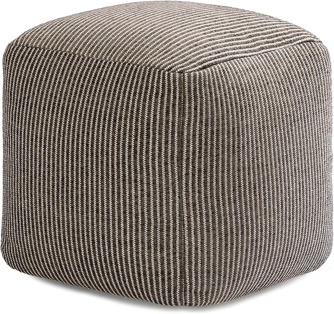 Anji Mountain 100% Handmade & Handcrafted Comfortable Home Décor Pouf Ottoman Footrest for Living Room, Bedroom, Nursery, Kidsroom, Patio Furniture - (20" x 20" x 20" - Mocha Bisque)