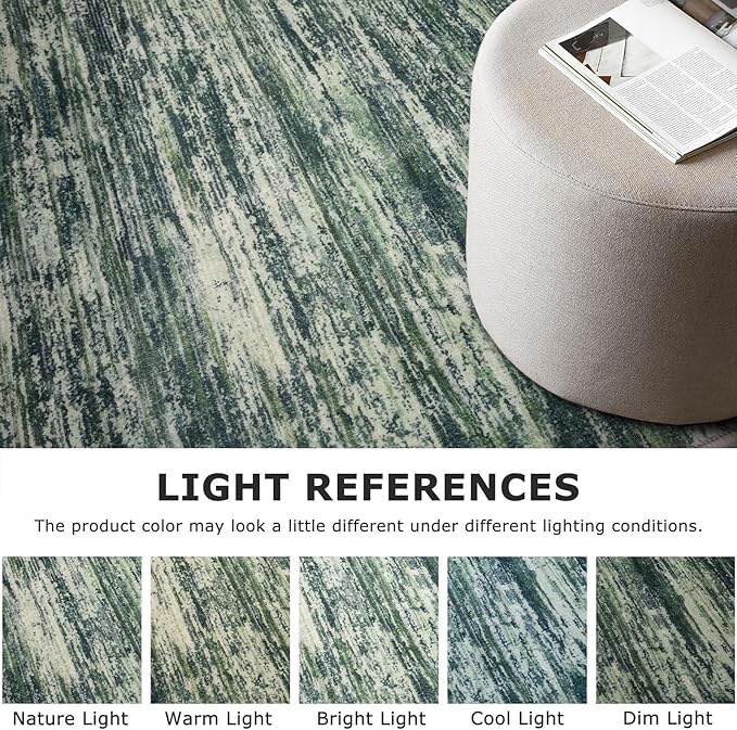 2x3 Modern Abstract Rug for Entryway, Dark Green Super Soft Small Area Rug, Washable Non-Slip Kitchen Rugs, Low-Pile Mat for Kitchen, Bedside, Indoor Door Mat