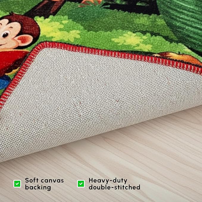 SAFECASTLE Kids Carpet Never Stop Reading Rug – 6'6" x 8'4" Educational Multicolored Nylon Area Rug with Books & Learning Design – Carpet for Kids, Toddlers, Classroom, Nursery, Playroom & Daycare