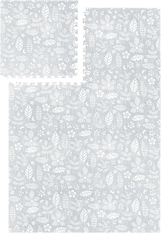 PopsyKosy Premium Baby Floor Play Mat - Thick & Cushioned 0.5 inch Playroom Foam Mat, Non-Toxic Odorless - 6 Tiles - Spacious 6x4 ft. - Stylish & Large, Waterproof for Kids & Toddlers - Tranquil Gray