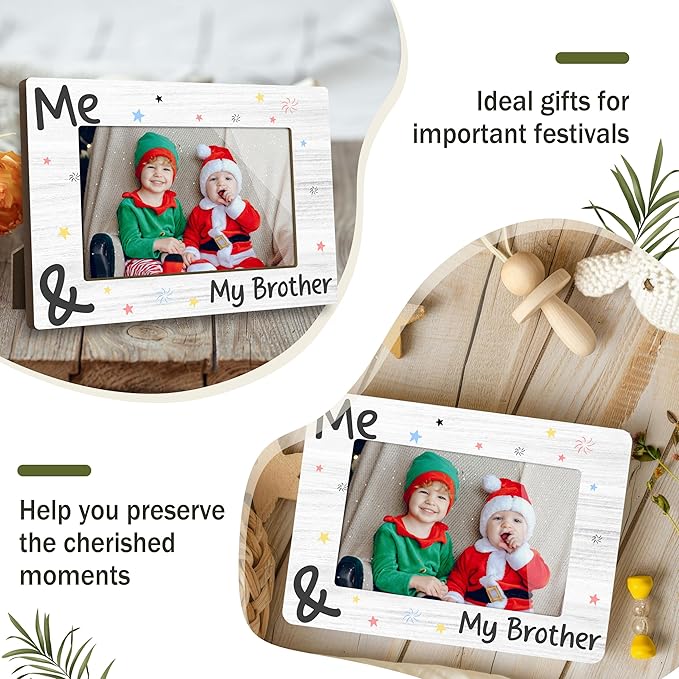Personalised Baby Photo Frame Keepsake Me and My Brother Christmas Photo Picture Frame, Sibling Keepsake, Ideas Big Brother Gift, Shower Gift and Gender Neutral Nursery Decor - A12