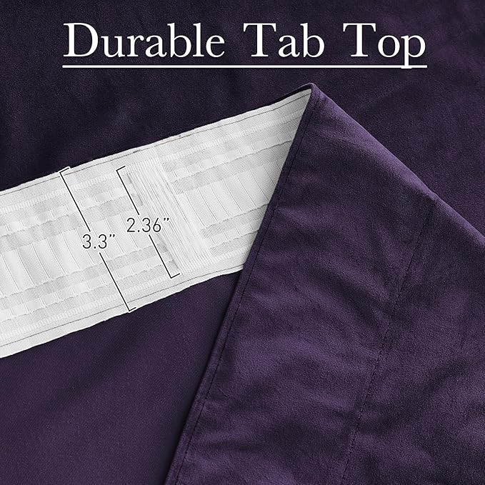 StangH Velvet Curtains for Bedroom, Purple Orchid Velvet Drapes 52x96 Inch with Rod Pocket Back Tab, Room Darkening Thermal Insulated Window Treatment for Living Room, 2 Panels