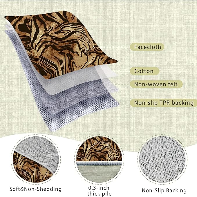 Tiger Print Area Rug5x7ft Skin Print Pattern Large Animal Skin Fur Luxury Soft Simulation Tiger Hide Rug, Non-Slip Low Pile Indoor Mats Modern Home Decor Living Room Carpet