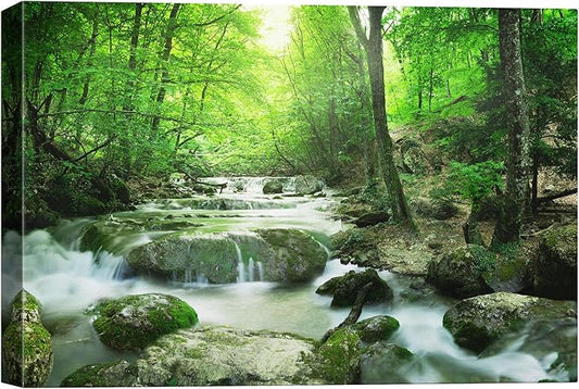 SIGNWIN-Canvas Wall Art-Sunshine in The Forest -Canvas Prints Home Artwork Decoration for Living Room,Bedroom - 32x48 inches