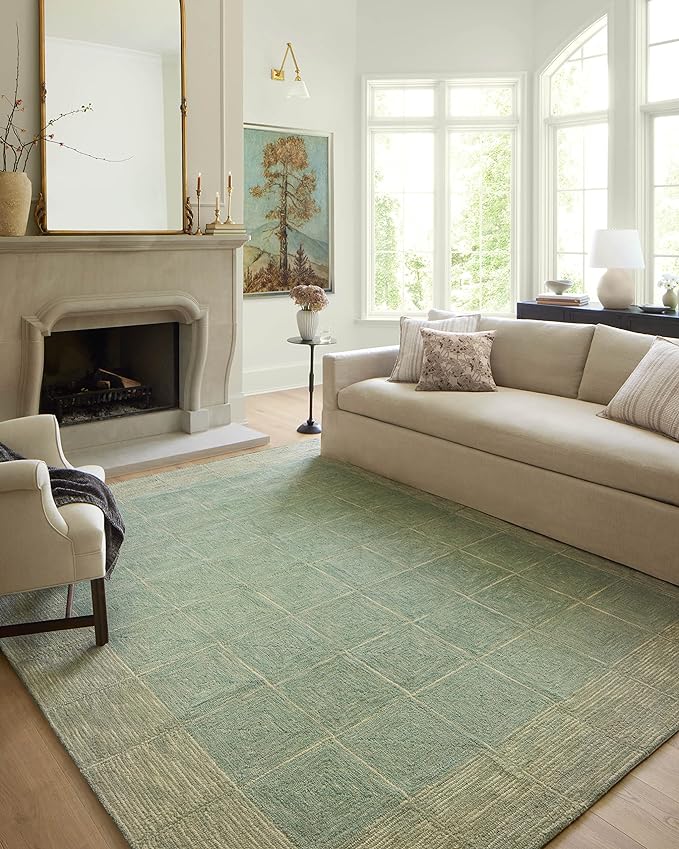 Loloi Chris Loves Julia Francis Collection FRA-02 Green/Natural 5'-0" x 7'-6" Area Rug