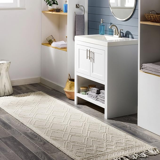 Mark&Day Wool Rugs, 8x10 Staveley Cottage Beige Area Rug, Cream White Carpet for Living Room, Bedroom or Kitchen (8' x 10')