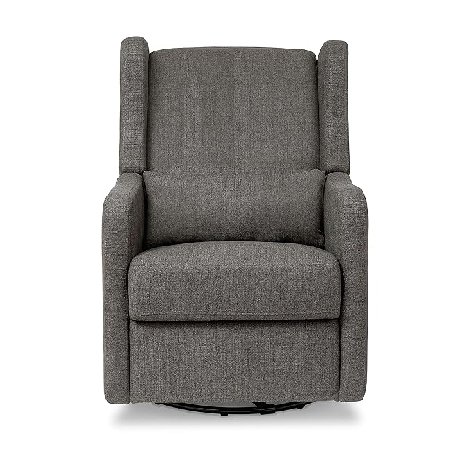 DaVinci Carter’s Arlo Glider Recliner Nursery Chair - Water & Stain Resistant Glider Rocking Chair for Nursery - GREENGUARD Gold, FSC & Certi-PUR US Certified - Cozy Swivel Rocker Recliner - Charcoal