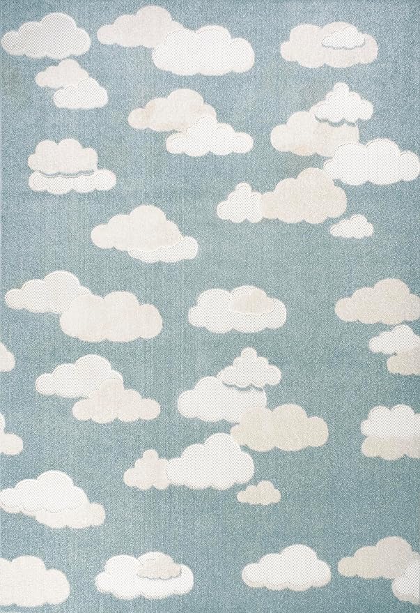 JONATHAN Y Hedwig High-Low Cloud Blue 3x5 Indoor/Outdoor Area Rug, Youth Scandi, Kids, Modern, Cottage, Transitional for Bedroom,Kitchen,Living Room,Non Shedding,Easy-Washing (SCN105A-3)