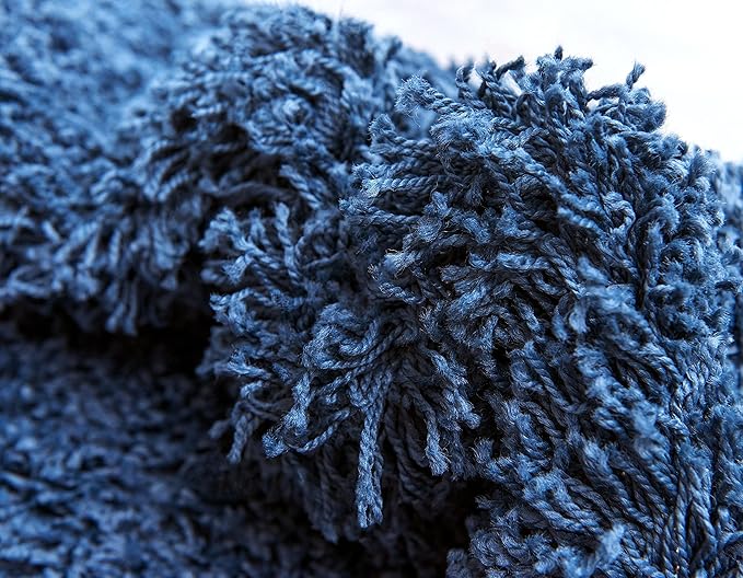 Unique Loom Solid Shag Collection Area Rug (2' 6" x 13' 1" Runner, Sapphire Blue/ Navy Blue)