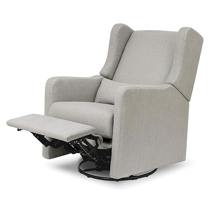 DaVinci Carter’s Arlo Glider Recliner Nursery Chair - Water & Stain Resistant Glider Rocking Chair for Nursery - GREENGUARD Gold, FSC & Certi-PUR US Certified - Cozy Swivel Rocker Recliner - Grey