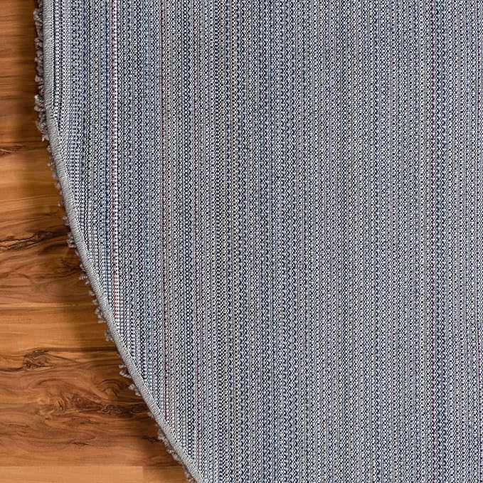 Unique Loom Solid Shag Collection Area Rug (8' x 10' Oval, Cloud Gray)
