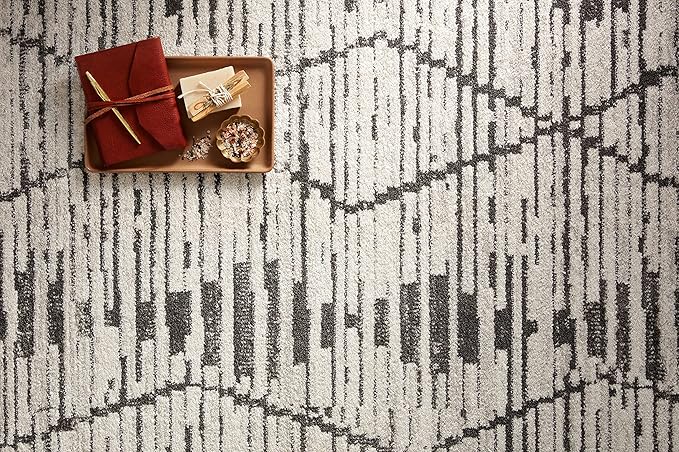 Loloi Kamala Collection KAM-02 Charcoal/Dove 2'-7" x 8'-0" Runner Rug