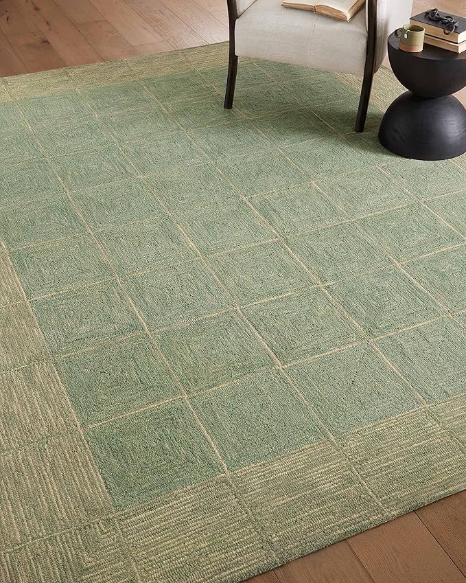 Loloi Chris Loves Julia Francis Collection FRA-02 Green/Natural 8'-6" x 12' Area Rug