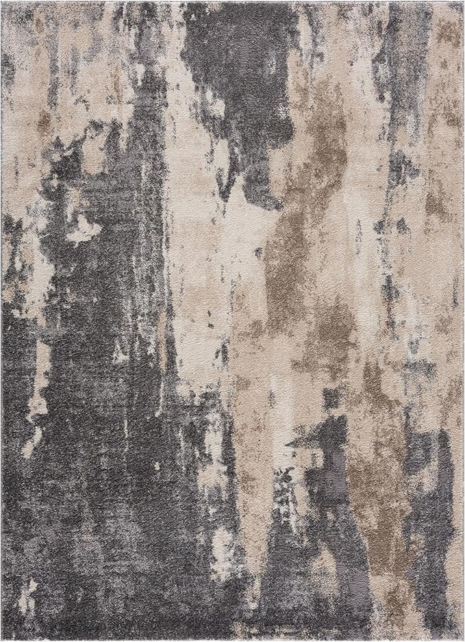 LUXE WEAVERS Euston Collection Gray-Gray 5x7 Modern Abstract Area Rug