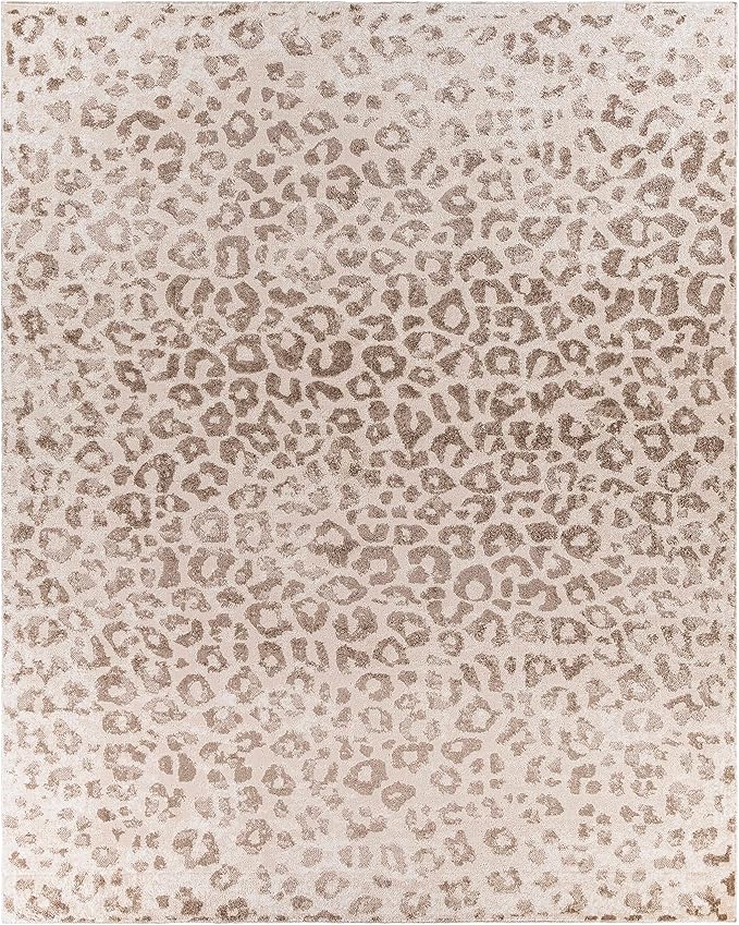 Hauteloom Bonhill Modern Animal Print Area Rug for Living Room, Bedroom, Dining Room - Bohemain Leopard Print Carpet - Tan, Terracota, Brown, Beige, Ivory - 7'10" x 10' (8x10)