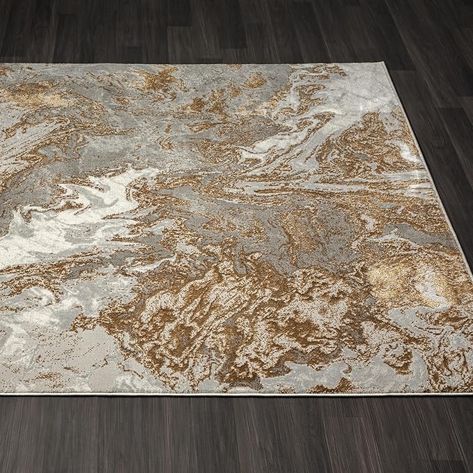 LUXE WEAVERS Marble Swirl Abstract Area Rug, Gray 8x10