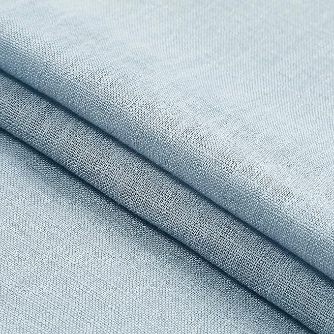 Central Park Dusty Blue Pinch Pleat Full Blackout Curtain Panel 120 Inches Long Thermal Insulated Drapery with Blackout Liner for Farmhouse Bedroom Window Treatment Sets with Hooks, 60"x120"x1