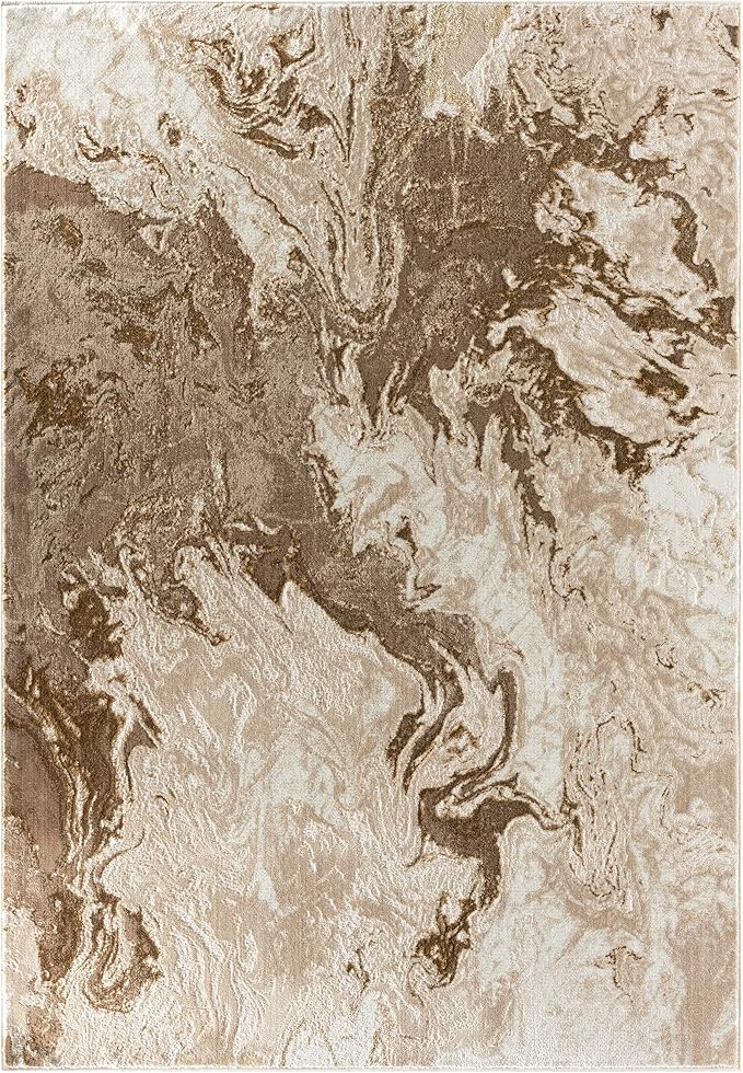 LUXE WEAVERS Marble Swirl Abstract Area Rug, Beige 8x10