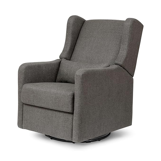 DaVinci Carter’s Arlo Glider Recliner Nursery Chair - Water & Stain Resistant Glider Rocking Chair for Nursery - GREENGUARD Gold, FSC & Certi-PUR US Certified - Cozy Swivel Rocker Recliner - Charcoal