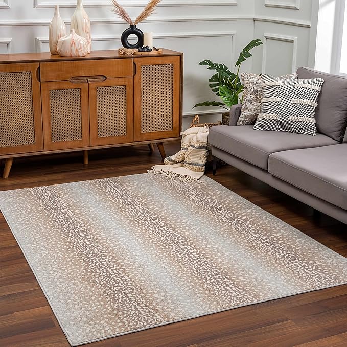Hauteloom Pointblank Living Room, Bedroom Area Rug - Contemporary - Gray, Ivory, Light Slate - 8'11" x 12'4"
