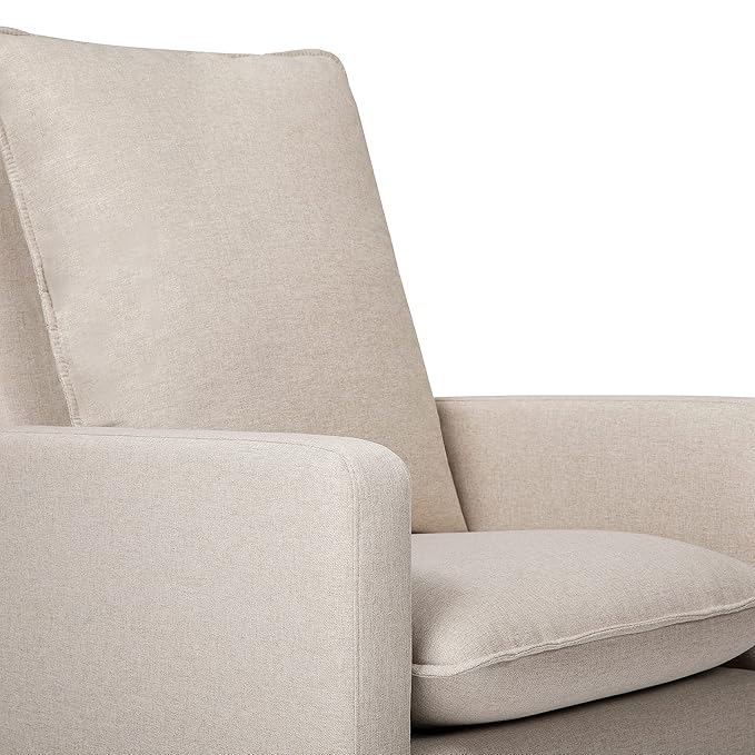 Babyletto Cali Pillowback Swivel Glider in Performance Beach Eco-Weave, Water Repellent & Stain Resistant, Greenguard Gold and CertiPUR-US Certified