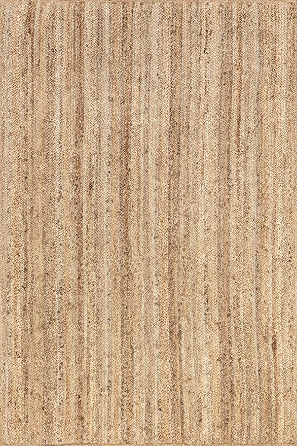 nuLOOM 3x5 Rigo Jute Hand Woven Area Rug, Natural, Solid Farmhouse Design, Natural Fiber, For Bedroom, Living Room, Dining Room, Hallway, Office, Kitchen, Entryway