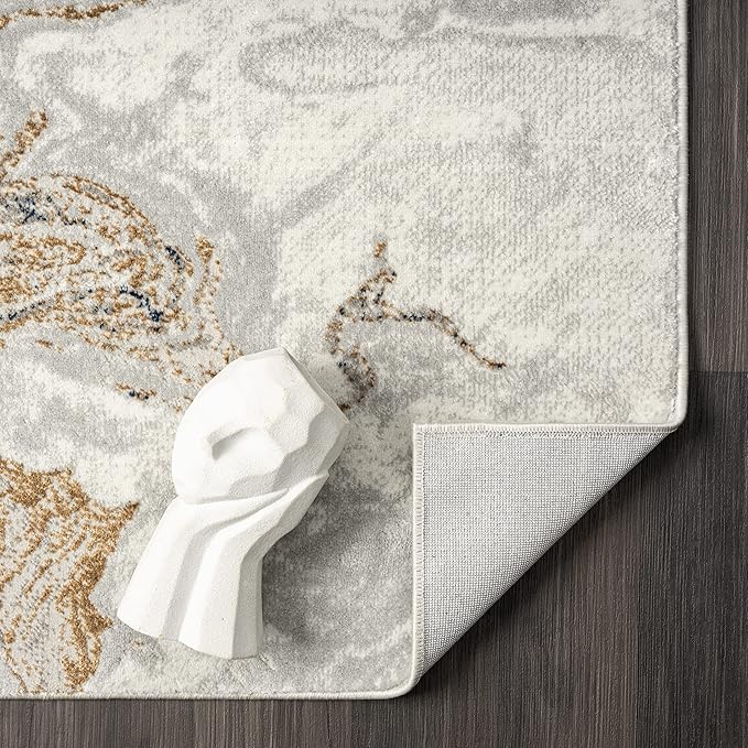 LUXE WEAVERS Marble Swirl Abstract Area Rug, Gray 2x3