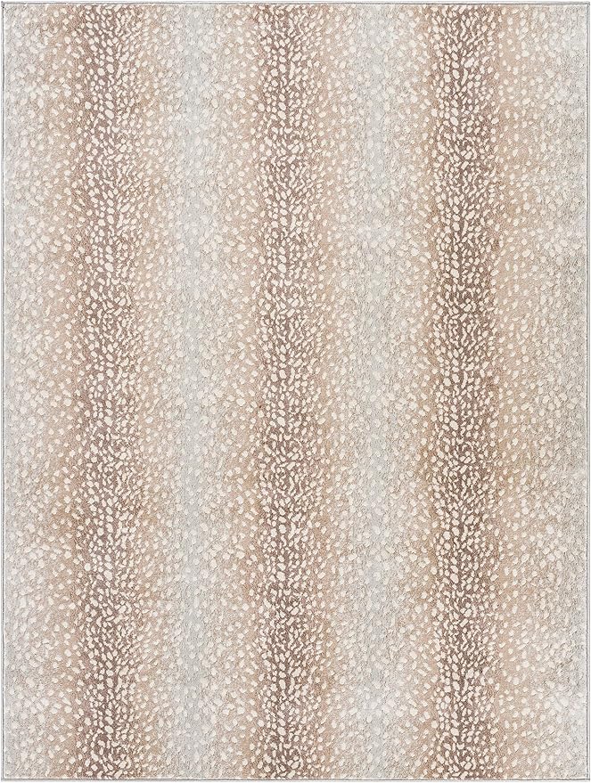 Livabliss Area Rugs - 9x12 Pablo Modern Antelope Print Camel Brown Area Rug for Living Room Bedroom - Animal Theme Non-Shedding Stain Resistant Large Carpet for Kitchen, Office (9' x 12'3")