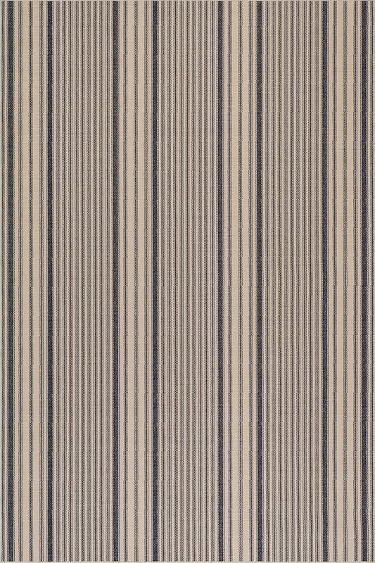 Dash & Albert Axiom Navy Machine Washable Rug, 3 X 5 Feet, Blue/Ivory Stripe Pattern