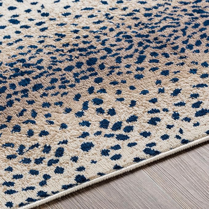 Livabliss Area Rugs - 9x12 Pablo Modern Antelope Print Blue Brown Ivory Area Rug for Living Room Bedroom - Animal Theme Non-Shedding Stain Resistant Large Carpet for Kitchen, Office (9' x 12'3")
