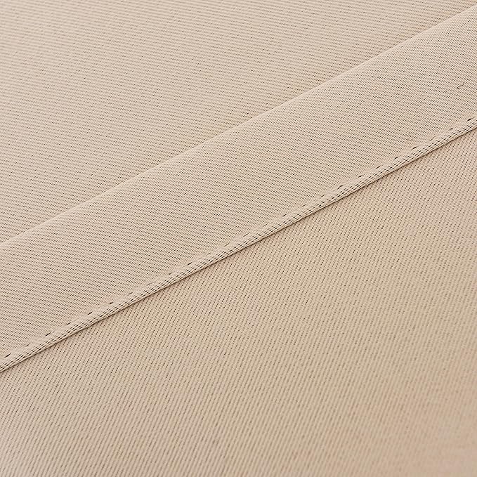INLINAS Beige Blackout Curtains with Sheer Overlay - Grommet Top Thermal and Noise Reduction Panels for Bedroom and Living Room Light Blocking and Energy Saving, 52 x 63 Inches, Set of 2