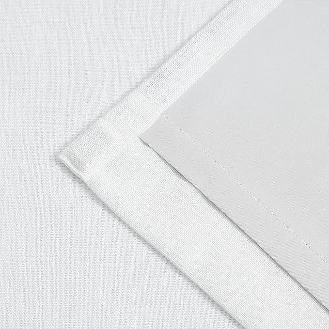 Central Park White Pinch Pleat Full Blackout Curtain Panel 120 Inches Long Thermal Insulated Drapery with Blackout Liner for Farmhouse Bedroom Window Treatment Sets with Hooks, 60"x120"x1