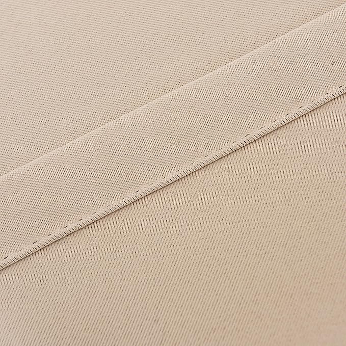 INLINAS Beige Blackout Curtains with Sheer Overlay - Grommet Top Thermal and Noise Reduction Panels for Bedroom and Living Room Light Blocking and Energy Saving, 52 x 72 Inches, Set of 2