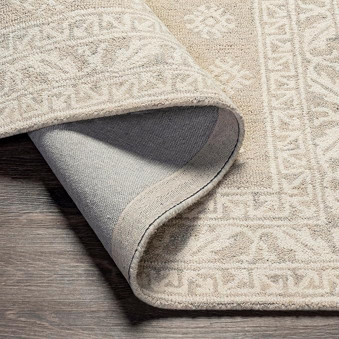 Mark&Day Wool Rugs, 9x12 Ubbena Traditional Taupe Area Rug, Beige Carpet for Living Room, Bedroom or Kitchen (8'10" x 12')