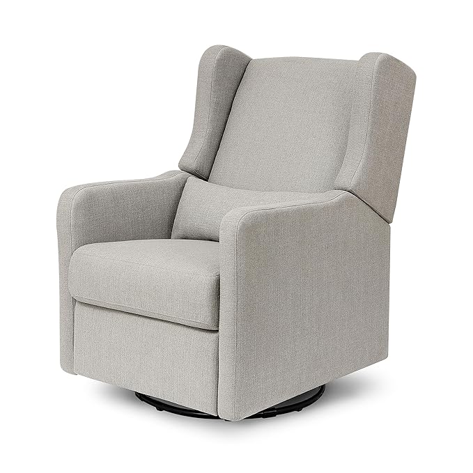 DaVinci Carter’s Arlo Glider Recliner Nursery Chair - Water & Stain Resistant Glider Rocking Chair for Nursery - GREENGUARD Gold, FSC & Certi-PUR US Certified - Cozy Swivel Rocker Recliner - Grey