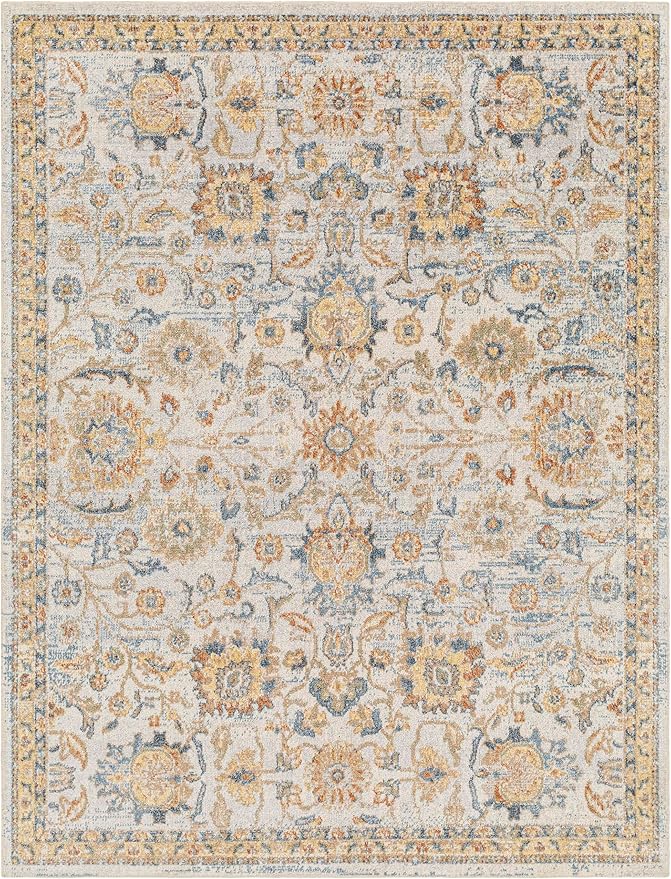 Mark&Day Washable Rugs, 2x4 Eskridge Traditional Burnt Orange Area Rug, Orange Blue Beige Carpet for Living Room, Bedroom or Kitchen (2'3" x 3'9", Machine Washable)