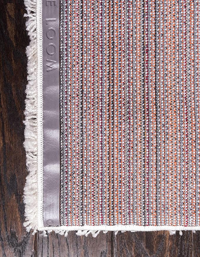 Unique Loom Solid Shag Collection Area Rug (8' x 11' Rectangle, Snow White)